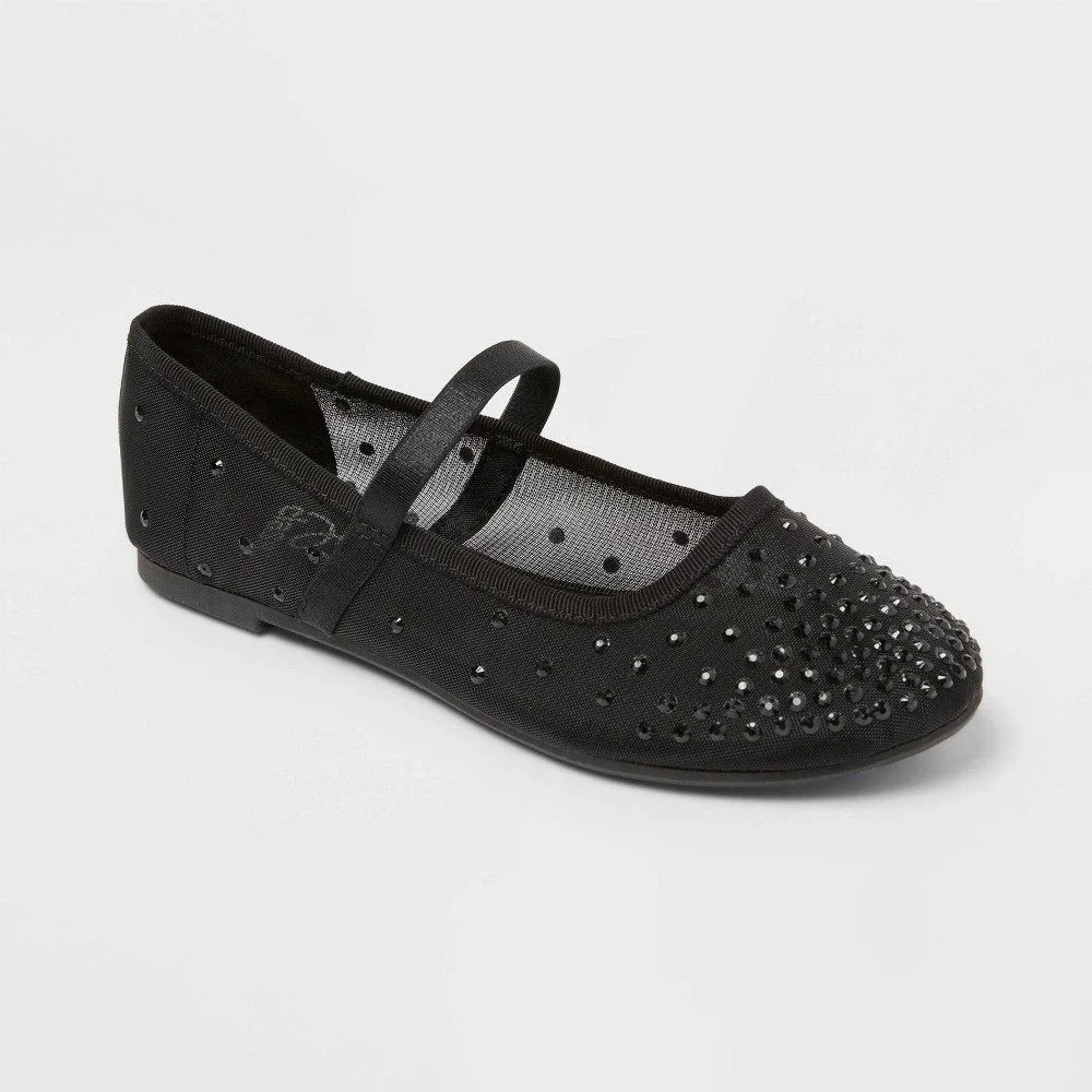 Little Girls Art Class Sybil Ballet Flats Black Size 2 New With Tags
